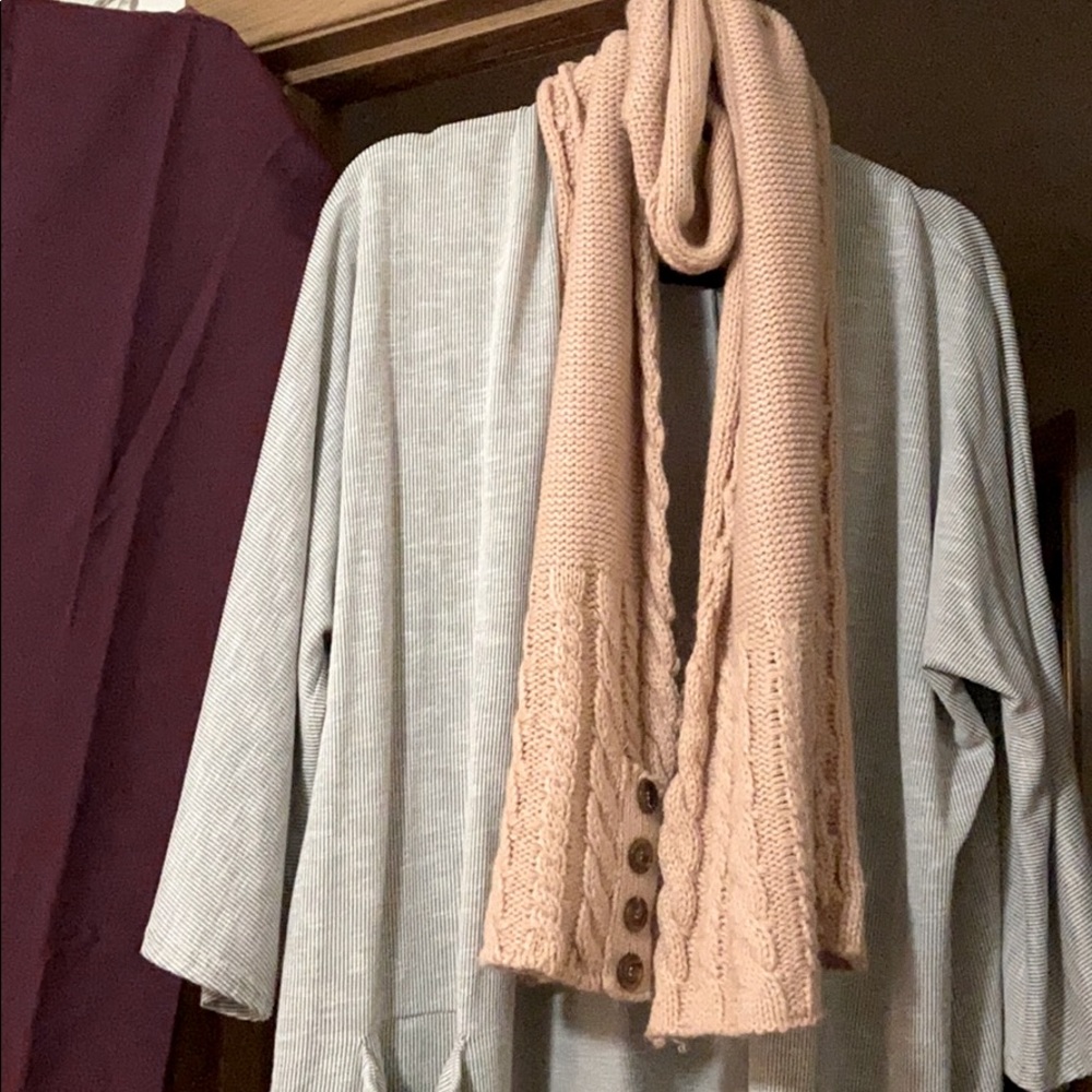 Soft Blush Pink Warm Knit Scarf